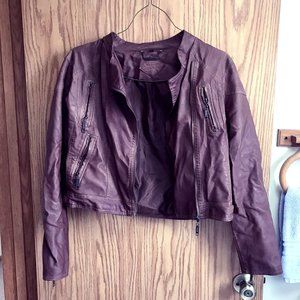 Joujou Nordstrom Faux Brown Leather Moto Jacket
